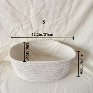 TEMU 1개 스타일 대용량 손뜨개 보관 바구니 | 옷, 수건, 애완 동물 장난감, 선물에 적합한 접이식 다용도 정리 바구니, 데스크탑, 욕실, 침실, 거실용 클래식 디자인, 패브릭 소재, 선반 바구니
