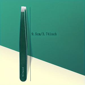 TEMU 고정밀 납작형 핀셋 (보관함 포함) - 스테인리스 스틸, 인체공학적 디자인으로 정밀한 제모 가능, 턱수염 및 콧수염에 적합, 세척 용액 포함, 제모 도구|세련된 메탈릭 마감|견고한 구조