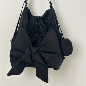 TEMU 여성용 대용량 가벼운 리본 & 끈 조절 가능한 백팩 - 조절 가능한 스트랩, 그레이 캐주얼 손세탁 가능 /여행 가방, 대학용 넉넉한 책가방, 일상 사용 (지퍼 없음, 리본 클로저)|스트링백팩|에코백