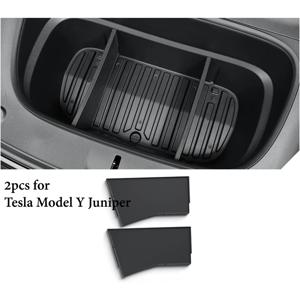 TEMU TESLA 모델 Y Juniper 전면 트렁크 롤러 커튼 2개 세트, 트렁크 칸막이 정리함, 카고 커버 보호 보드 호환