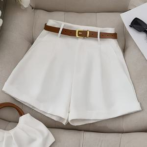 TEMU 여성용 스타일리시 반바지 (벨트 포함)|여름바지