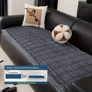 TEMU 체크 무늬가 있는, 두껍고 따뜻하며 부드럽고 피부 친화적인 멀티 컬러 옵션 범용 플러시 소파 쿠션 1개. 싱글 또는 다인용 소파에 적합하여 아늑한 집을 꾸밀 수 있습니다.|소파|의자|쇼파쿠션