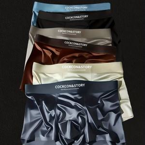 TEMU 부드러운 질감, 부드러운 촉감, 편안한 탄성, -Like 터치를 특징으로 하는 고급 남성용 속옷 6종 세트 (블랙, 다크 그레이, 화이트, 블루, 라이트 그린, 브라운 색상으로 제공). 스포츠, 데일리 홈웨어, 야외 레저에 적합합니다.