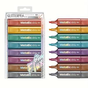 TEMU 4/6/8색 반짝이는 메탈릭 하이라이터 세트 - 빠른 건조 번짐 없는 글리터 마커, 치즐 팁 & 무독성 잉크로 노트 작성, 저널링, 색칠, 플래너, 아트용 (생생한 진주색)