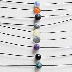 TEMU 9개/세트 천연석 목걸이 | 핸드메이드 조절 가능한 스타일 초커, 멀티 컬러 조립, 및 선물용으로 이상적
