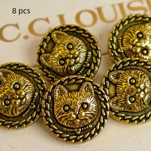 TEMU 빈티지 고양이 핸드메이드 단추 8개, 장식용 단추, 가방, 의류, 코트, 정장, 트렌치코트, 스웨터 및 기타 홈 데코레이션에 적합