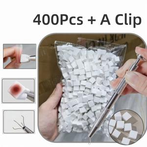 TEMU 400개 스펀지 및 클립 세트 - 오므브레 & 그라데이션 네일 아트용, 오래가는 DIY 네일 도구, 살롱 사용