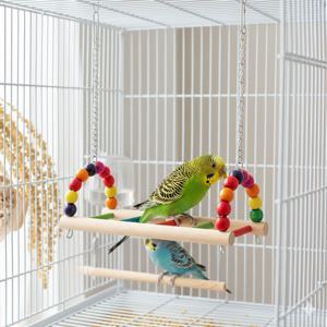 TEMU 새가 놀 수 있는 장난감으로 적합하며, 버지와 코카티엘에 적합한, 케이지 안에서 걸 수 있도록 설계된, 스윙 등반 횃대 다리와 함께 있는 새로운 작은 앵무새 나무 새 스탠드