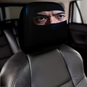 TEMU 2개 미스터리 아이 쿨 마스크 프린트 차량 시트 헤드레스트 커버 | 범용, 간편한 설치, 모든 계절에 적합, 폴리에스터 니트 원단, 사랑하는 사람과 친구를 위한 완벽한 선물