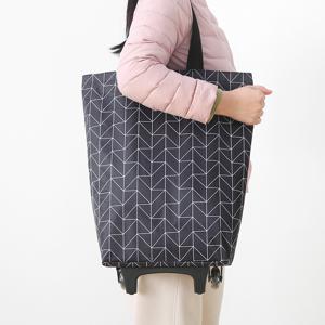 TEMU 방수 접이식 쇼핑카트 휴대용 손잡이 바퀴 장착 가벼운 대용량 쇼핑백 도시 생활과 장보기 엄마들에게 적합한 4가지 색상 선택