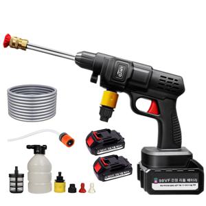TEMU [국내발송]2000mah 충전 무선 세차기 강력 고압 세척기 가정용 휴대용 고압 세차기 분사기 세차건 셋트 물분사량 1분 4L 남자,아빠,남편을 위한 완벽한 선물(액세서리 포함) 자동차 미용, 펜스, 바닥 청소, 식물 등에 적합