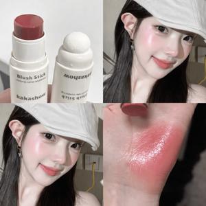 TEMU 글로우 치크 스틱 촉촉한 발색 립 겸용 스펀지 팁