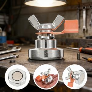 TEMU 용접 전용 접지 클램프, 강력한 자석 접지 클립, 안전하고 내구성 있는 용접기 와이어 액세서리 - 개, 스테인리스 스틸 + 구리 소재 접지 클램프