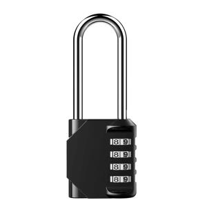 TEMU 1/2/3개입 2.6인치 긴 샤클 콤비네이션 잠금장치 | 4자리 야외 자물쇠 (해스락커, 스포츠 랙커, 울타리, 문, 공구 상자, 케이스, 해스 보관, 캐비닛용) - 아연 합금, 블랙