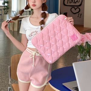 TEMU 귀여운 하트 모양 자수 노트북 가방 (11인치, 13인치, 15인치, 14인치 태블릿 보호 케이스), 아이패드 및 맥북 호환, 클러치 겸용|노트북파우치