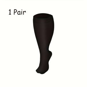 TEMU 1쌍 남녀공용 플러스 사이즈 압박 양말 - 넓은 종아리 (와이드핏), 러닝, 사이클링, 하이킹용 압박 타이츠, 플러스 사이즈 종아리 양말, 비행용 압박 양말, 와이드 앵클 압박 양말, 와이드 종아리 압박 양말