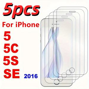 TEMU 아이폰 SE 2016, 아이폰 5S, 아이폰 5, 아이폰 5C, 아이폰 6, 아이폰 6S, 아이폰 6 Plus, 아이폰 7, 아이폰 8, 아이폰 7, 아이폰 7Plus, 아이폰 8Plus에 적합한 강화 유리 액정 보호 필름 5매