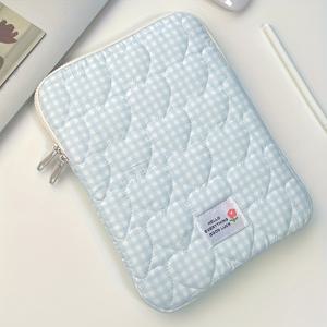 TEMU 격자 노트북 슬리브. Apple Macbook 13.3인치, HP/Samsung 14인치, Huawei, Dell Matebook 15.6인치 및 iPad 11인치 태블릿에 적합합니다. 스타일리시하고 휴대 가능하며 충격 방지 및 낙하 방지 기능이 있습니다.|노트북파우치