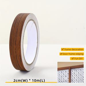 TEMU 클래식 브라운 우드 그레인 트림 테이프 - 가구 캐비닛용 두꺼운 자가 점착 테두리, 무광 필 앤 스틱, PVC 재질, 0.3mm 두께, 캐비닛 트림 테이프