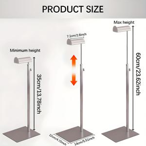 TEMU 스테인리스 스틸 소재의 세련된 핸드백 디스플레이 스탠드 3개 세트. 무광 마감, 높이 조절 가능, 실버 가방 랙, 모자/주얼리 홀더 포함. 가정, 부티크 또는 주얼리 소매점 테이블에 적합. 설치 용이, 녹 방지