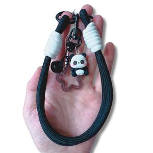 TEMU 튼튼한 휴대폰 케이스 직조 손목 스트랩, 범용 클립형 넥 스트랩, 브레이드 핸드 스트랩, 판다 디자인, 쇼핑 분실 방지 액세서리|소품샵