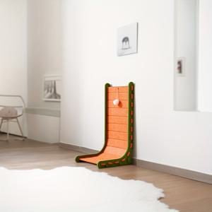 TEMU 내구성 강한 털빠짐 없는 L자형 모던 스탠딩 고양이 스크래처 & 발바닥 마사지대 - 튼튼한 캣 트리 기둥, 스크래칭, 클라이밍, 휴식, 공간절약형 펫 가구