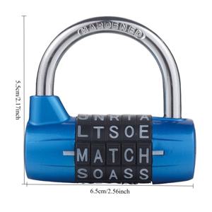 TEMU 대형 기계식 보안 자물쇠 - 헤비듀티 U자형 자물쇠 & 5자리/문자 조합 - 조립 불필요, , 사물함, 보관장, 수트케이스, 상자용 - 기계식 자물쇠