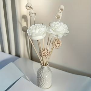 TEMU DIY 향기 디퓨저 키트 - 우아한 화이트 병, 리필 가능한 무연향 시스템, 홈 데코, 크리스마스, 부활절, 웨딩 & 파티 장식 - 에센셜 오일 & 리드 스틱 호환 (선물용)