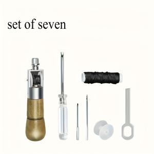 TEMU 가죽 재봉 키트, 정밀 수공예 및 조각 도구 특징 | 메탈 구조의 빈티지 디자인 | 가죽 제품/신발 수리/가방 관리에 적합|가죽가방