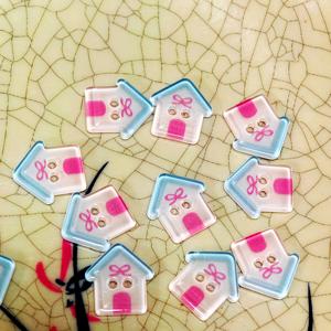 TEMU 10개 만화 사탕 색상 레진 하우스 단추 리본 타이 포함 | 창의적인 수제 장식 패스너