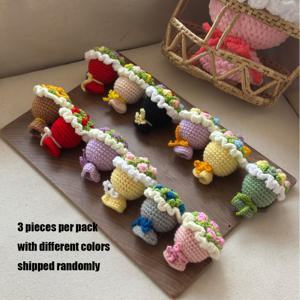 TEMU 수제 코바늘 뜨개질 꽃다발 | 생생한 색상 (핑크, 노랑, 초록, 보라, 주황, 빨강, 갈색, 밝은 색, 어두운 색, 버건디) - 결혼식, 생일, 발렌타인데이, 크리스마스, 할로윈, 추수감사절 장식에 이상적 - 유지 보수 불필요