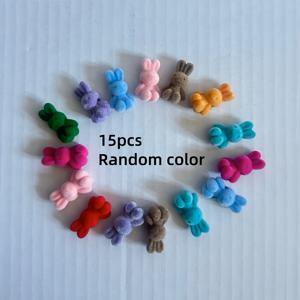 TEMU 구멍이 있는 플로킹 미니 컬러 토끼, DIY 액세서리, 귀걸이, 머리핀 재료, 쥬얼리 액세서리, 데스크탑 미니 장식, 다양한 미니 플로킹 토끼, 플러시 플로킹 동물 비즈, DIY 쥬얼리 공예 펜던트, 헤어 액세서리, 수제 크리스마스 선물, 휴일 용품, 추수감사절 선물, 부활절 선물