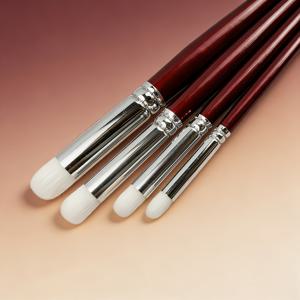 TEMU 미니어처 페인팅용 라운드 울 헤어 드라이 브러쉬 4pcs 세트, 시타델 모델용 나무 손잡이 호비 디테일 브러쉬, 아크릴 수채화 오일 & 세라믹 스텐실 공예용