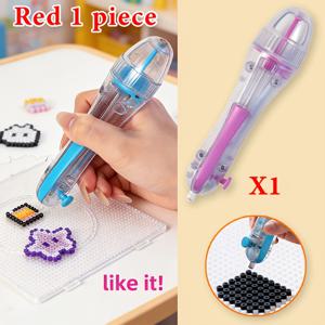 TEMU 2.6mm 3D 픽셀 비드 압착 자동/수동 비드 펜 | 업그레이드된 투명한 시각 효과가 있는 수제 비딩 퍼즐 펜, 자동 비드 펜 도구, 초보자에게 적합하며 빠르게 제작 가능, 플라스틱 재질 - 창의적인 프로젝트에 이상적