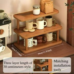 TEMU 신제품 멀티 레이어 데스크탑 수납 선반, 커피 테이블, 캐비닛, 책상에 적합. 기숙사, 침실, 사무실, 주방, 거실용 멀티 레이어 데스크탑 수납 선반