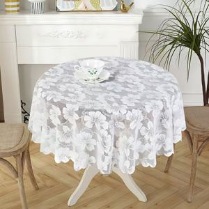 TEMU 1개 우아한 노르딕 원형 테이블보 - 레이스 커버가 있는 원형 테이블 커버, 커피 테이블, 드레서용 다용도 장식 커버