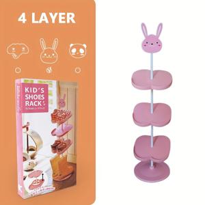 TEMU 가정용으로 디자인된 컴팩트한 만화 스타일의 신발 정리대. 현관 또는 거실에 완벽하며, 토끼, 코끼리, 판다 등 공간 절약형 스타일이 특징이며, 귀여운 미니 신발 수납에 이상적입니다.