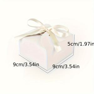 TEMU 수제 빈 사탕 선물 상자 | 웨딩 사탕 포장 및 파티 답례품을 위해 특별히 디자인됨, 높은 미적 감각, 다용도 스타일, 모든 웨딩 테마에 적합, 고품질 종이로 제작, 리본 액세서리 포함