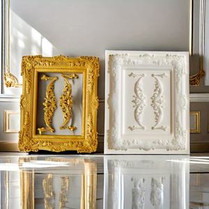 TEMU 1팩 유럽 클래식 릴리프 레이스 프레임 실리콘 몰드 DIY 초콜릿 판당 케이크 장식, 수작업 사진 프레임 아트 몰드, 베이킹 액세서리 도구 (1개)