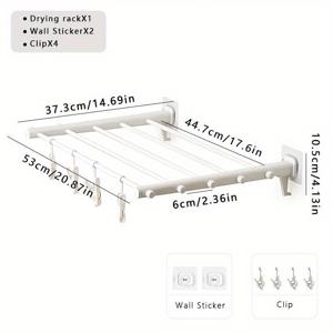 TEMU 실내외 사용 가능한 접이식 옷 건조대, 가정용 의류 정리용 알루미늄 재질, 건조대