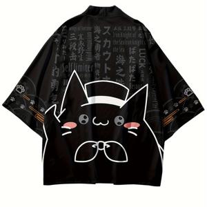 TEMU 고양이 테마 일본식 망토, 중국 사이즈, 사이즈 가이드를 신중하게 확인해 주세요