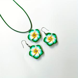 TEMU 3개 스타일 폴리머 클레이 플로럴 목걸이 및 귀걸이 세트 | , 및 휴가에 적합