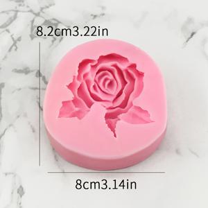 TEMU 베이킹, 퐁당, 수제 비누용 대형 장미 꽃 실리콘 몰드 - 타원형 공예 도구