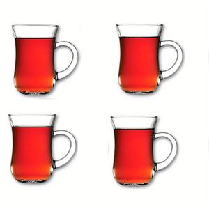 TEMU 손잡이 있는 유리 차 & 커피 컵 - 뜨거운 음료용 두꺼운 바닥, 식기세척기 사용 가능 유리 머그, 사무실, 파티, 여행용 우아하고 슬림한 디자인 - 유리 제품