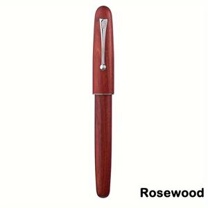 TEMU 진하오 9035 우드 만년필, 중간 크기의 이리듐 닙, 인체 공학적 디자인, 나사식 캡, 컨버터 포함 - 사무실 및 학교용 고급 필기 도구