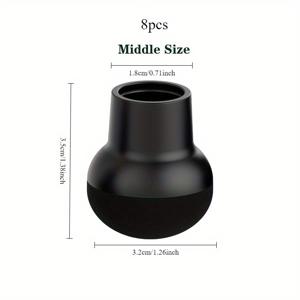 TEMU 라운드 블랙 테이블 및 의자 다리 매트, 의자 다리 커버, 조용하고 내마모성, 두꺼운 펠트, 바닥 보호