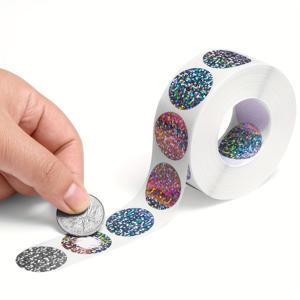 TEMU 2.5cm x 2.5cm / 1인치 원형 레이저 스크래치 오프 라벨 300개입, 스크래치 카드, 쿠폰, 홍보 행사, 웨딩 선물 카드 및 게임 카드에 적합|카드스티커