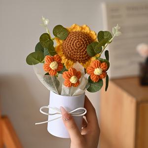 TEMU 1개 인조 장미 부케 - 리얼리스틱 퍼프 장미와 봄 잎사귀, 테이블 센터피스, 발렌타인데이, 어버이날, 크리스마스 선물용 - 관리가 쉬운 꽃다발 (화분 미포함)