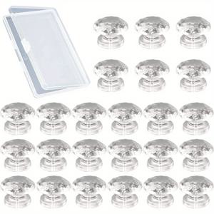 TEMU [랜덤 색상 액세서리] 24개 아크릴 풀 노브, 무드릴링 투명 아크릴 접착식 노브, 거울, 옷장, 상자, 선물 케이스 및 기타 가구용