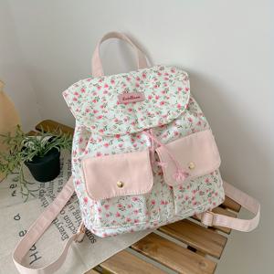 TEMU 여성용 한국 스타일 대용량 학교 백팩 - 대학 및 여행용, 조절 가능한 스트랩, IC 잠금, IC 패널, 패브릭 북백